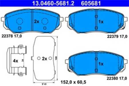 Bromsbeläggsats, Framaxel, hyundai santa fe iv, santa fe skåp/suv iv, kia sorento iii, 58101-C5A70, 58101-S1A70