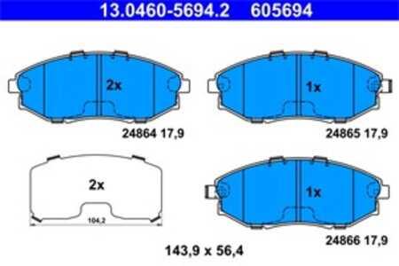 Bromsbeläggsats, Framaxel, chevrolet epica, daewoo tosca, 96475027, 96952179