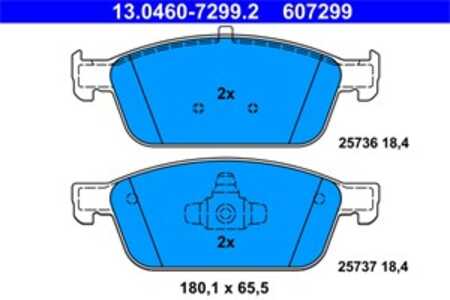 Bromsbeläggsats, Framaxel, ford, 1775091, 2039733, 2271968, 2390587, BV61-2K021-AC, KTKV6C-2K021-AC, MEBV6J-2K021-AA