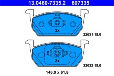 Bromsbeläggsats, Framaxel, audi,seat,skoda,vw, 2Q0 698 151 B, 2Q0 698 151 C, 2Q0 698 151 E, 2Q0 698 151 G, 5Q0 698 151 H