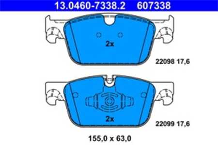 Bromsbeläggsats, Framaxel, volvo s60 iii, s90 ii, v60 ii, v90 kombi ii, xc60 ii, 31423651, 31423652, 31658359, 32276321