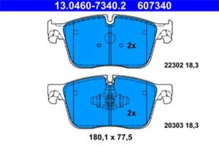 Bromsbeläggsats, Framaxel, jaguar f-pace, xe, xf ii, xf sportbrake, land rover range rover velar, LR064687, LR111385, T2H 16147