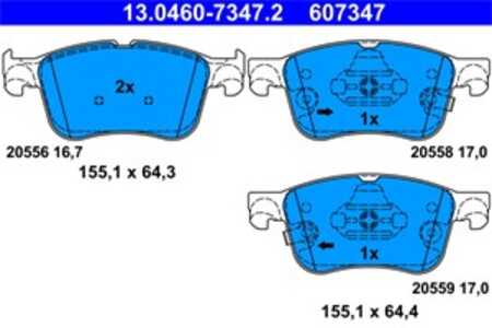 Bromsbeläggsats, Framaxel, ford focus iv, focus sedan iv, focus turnier iv, kuga iii, puma, 2209149, 2210416, 2454601, KTJX61-2