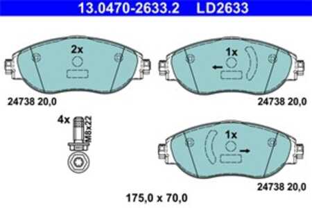 Bromsbeläggsats, Framaxel, audi,vw, 3Q0 698 151 C, 3Q0 698 151, 5Q0 698 151 P