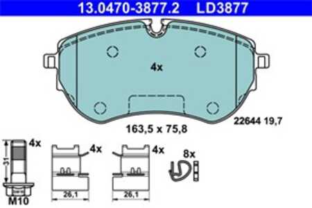 Bromsbeläggsats, Framaxel, vw amarok, amarok flak/chassi, 2H6 698 151 A