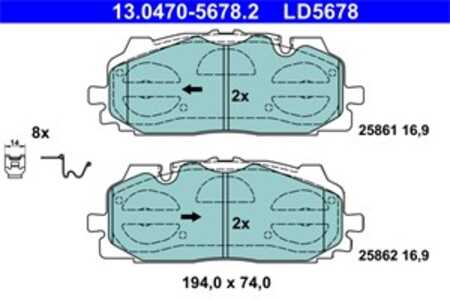 Bromsbeläggsats, Framaxel, audi,vw, 4K0 698 151 C, 4K0 698 151 S, 4K0 698 151 T, 4K0 698 151, 4M0 698 151 AA, 4M0 698 151 AJ, 4