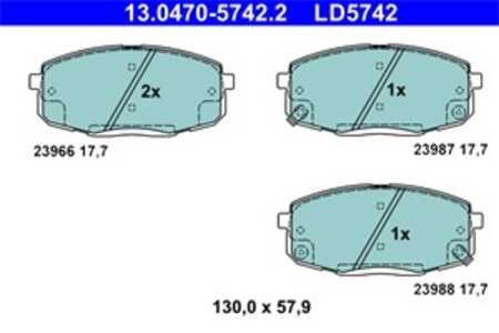 Bromsbeläggsats, Framaxel, hyundai,kia, 58101-1HA00, 58101-1HA10, 58101-1HA20, 58101-1MA00, 58101-1MA20, 58101-1MA21