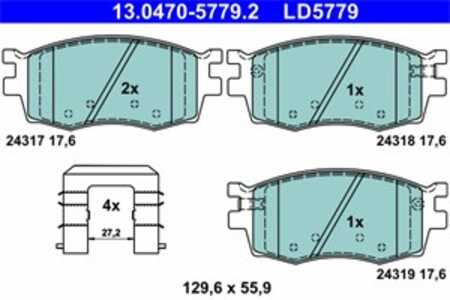 Bromsbeläggsats, Framaxel, hyundai accent iii, accent sedan iii, i20 i, kia rio ii, rio sedan ii, 58101-1GE00, 58101-1JA10