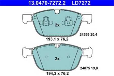 Bromsbeläggsats, Framaxel, volvo xc60 suv i, xc60 van i, xc90 i, xc90 van i, 30793943, 31277334, 31687104