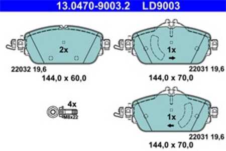 Bromsbeläggsats, Framaxel, mercedes-benz c-klass [w205], c-klass t-model [s205], e-klass [w213], e-klass t-model [s213], 000 42