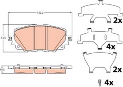 Bromsbeläggsats, Framaxel, mazda mx-5 iv, mx-5 rf targa, N2Y3-33-28ZC, N2Y3-33-28ZD