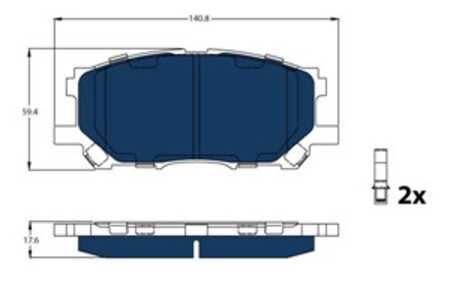 Bromsbeläggsats, Framaxel, lexus rx, toyota highlander / kluger, 04465-0W070