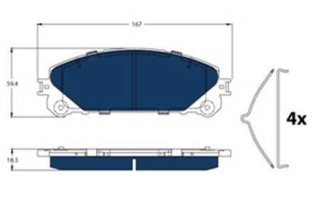 Bromsbeläggsats, Framaxel, lexus nx, rx, toyota rav 4 iv, 04465-0E010