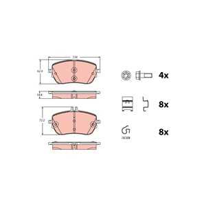 Bromsbeläggsats, Framaxel, mercedes-benz, 000 420 69 02, A 000 420 69 02