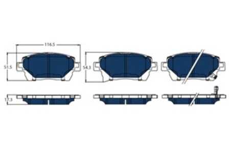 Bromsbeläggsats, Framaxel, toyota prius liftback, prius sedan, 04465-0W050