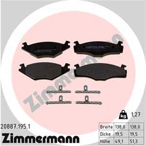 Bromsbeläggsats, Framaxel, seat,vw, 110 698 151 A, 171 698 151 F, 171 698 151 G, 191 698 151 C, 191 698 151 D, 191 698 151 H, 1