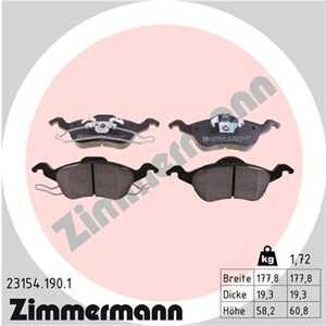 Bromsbeläggsats, Framaxel, ford focus i, focus sedan i, focus turnier i, 1 075 558, 1 107 697, 1 136 519, 1 151 049, 1 425 406