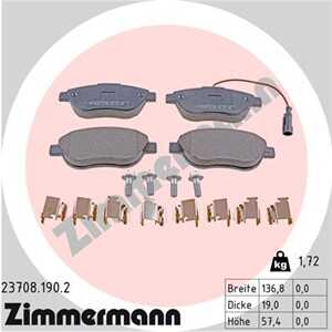 Bromsbeläggsats, Framaxel, abarth,citroën,fiat,lancia,opel,peugeot, 1 605 157, 1 605 181, 4254.08, 4254.09, 51 928 528, 77 363 