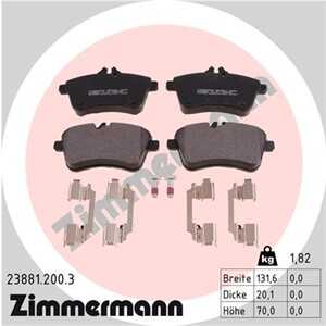 Bromsbeläggsats, Framaxel, mercedes-benz a-klass [w169], b-klass sports tourer [w245], 169 420 0120, 169 420 0820, 169 420 1220