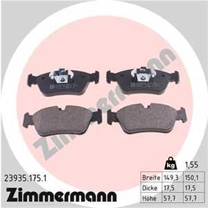 Bromsbeläggsats, Framaxel, bmw 1 [e81, e87], 1-serie cabriolet [e88], 1-serie coupé [e82], 3 [e90], 3411 2 288 849, 3411 2 288 