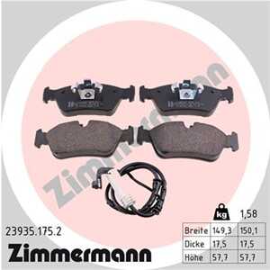 Bromsbeläggsats, Framaxel, bmw 1 [e81, e87], 1-serie cabriolet [e88], 1-serie coupé [e82], 3 [e90], 34 11 6 769 763, 34 11 6 76