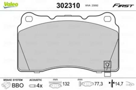 Bromsbeläggsats, Framaxel, cadillac,chevrolet,hyundai,opel,saab,tesla, 105506600B, 105506600C, 1055066-00-C, 106833000B, 106833