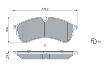 Bromsbeläggsats, Framaxel, vw crafter buss, crafter flak/chassi, crafter skåp, grand california camper, 2N0 698 151 A