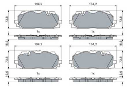 Bromsbeläggsats, Framaxel, audi a4 b9 avant, a5, a5 sportback, a6 c8, a6 c8 avant, a7 sportback, q5, q5 sportback, q5 van, vw t