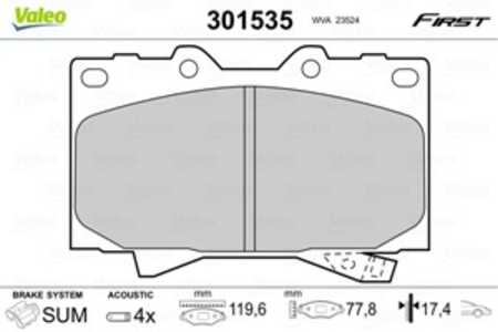 Bromsbeläggsats, Framaxel, lexus es, lx, toyota land cruiser, land cruiser 100, land cruiser pick-up, tundra pick-up, 04465-0C0