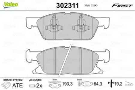 Bromsbeläggsats, Framaxel, ford galaxy iii, s-max, ford usa edge, 1884555, 5301453, 5311041, 5320461, E1GC2K021AC, F2GC2001AA, 