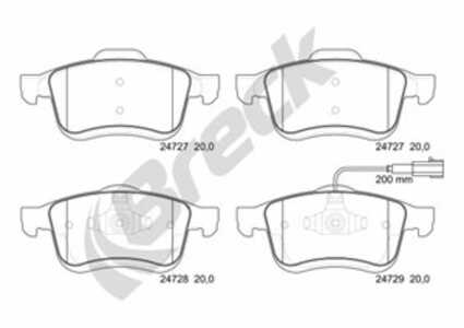 Bromsbeläggsats, Framaxel, fiat,lancia,opel,vauxhall, 1605164, 1605182, 1605267, 51928529, 77364929, 77365311, 77365796, 955113