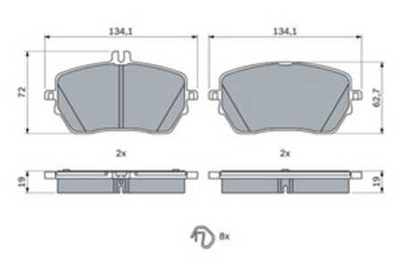 Bromsbeläggsats, Framaxel, mercedes-benz, 000 420 51 03, 000 420 69 02, 000 420 70 00, A 000 420 51 03, A 000 420 69 02, A 000 