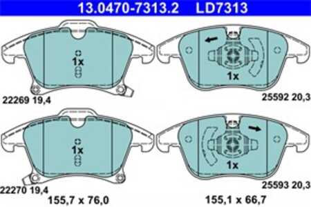 Bromsbeläggsats, Framaxel, ford galaxy iii, galaxy mk van iii, mondeo halvkombi v, mondeo sedan v, mondeo turnier v, s-max, 186