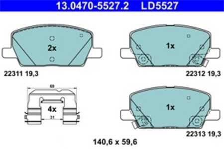 Bromsbeläggsats, Framaxel, chevrolet trax, opel mokka / mokka x, vauxhall mokka / mokka x, 42566753