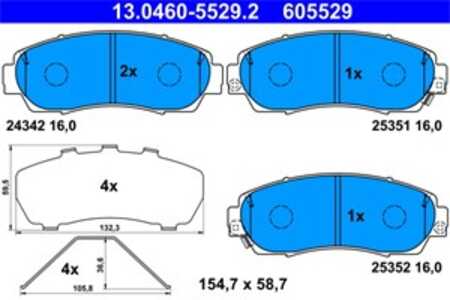 Bromsbeläggsats, Framaxel, honda cr-v v, 45022-TNY-E00