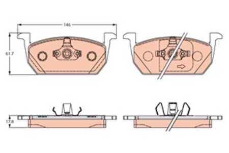 Bromsbeläggsats, Framaxel, audi,seat,skoda,vw, 2Q0 698 151 E, 2Q0 698 151 Q