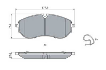 Bromsbeläggsats, Framaxel, vw crafter buss, crafter flak/chassi, crafter skåp, grand california camper, 2N0 698 151 B