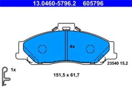 Bromsbeläggsats, Framaxel, ford ranger, mazda b-serie, bt-50 flak/chassi, bt-50 pick-up, 2M34-2001-EA, 2M34-2001-FA, 3894956, 4