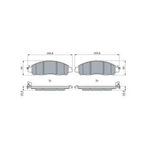 Bromsbeläggsats, Framaxel, nissan leaf, nv200 / evalia buss, nv200 skåp, AY040 NS178, D10605TA0A, D1060-5TA0B