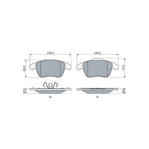 Bromsbeläggsats, Framaxel, citroën c4 iii, ds ds 3 crossback, opel corsa f, mokka, peugeot 2008 ii, 208 ii, 16 099 879 80, 16 3