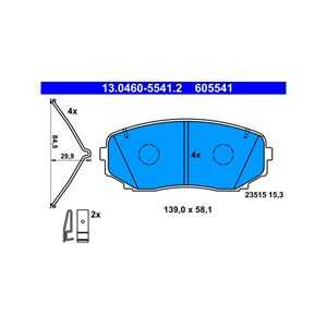 Bromsbeläggsats, Framaxel, mitsubishi eclipse cross, outlander iii, outlander van iii, 4605B475