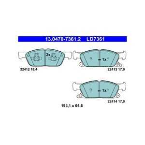 Bromsbeläggsats, Framaxel, ford focus iv, focus turnier iv, kuga iii, 2404736, KTLX61-2K021-CYC