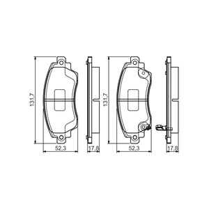 Bromsbeläggsats, Framaxel, toyota corolla compact, corolla liftback, 04465 02030, 04465 02140, 04465YZZBE, 446502030, 446502140