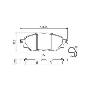 Bromsbeläggsats, Framaxel, toyota hilux flak/chassi viii, 044650K350, 044650K420, 04465YZZEF