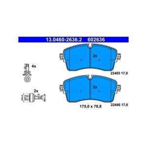 Bromsbeläggsats, Framaxel, jaguar,land rover, JDE 39759, LR091308, LR110409, LR128251