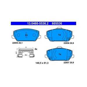 Bromsbeläggsats, Framaxel, hyundai i30, i30 fastback, 58101-S0A00, 58101-S0A10