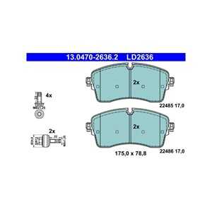 Bromsbeläggsats, Framaxel, jaguar,land rover, JDE39759, LR091308, LR110409, LR128251