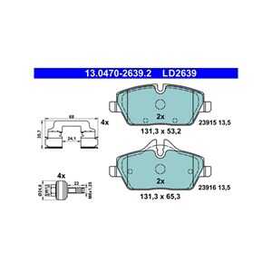 Bromsbeläggsats, Framaxel, bmw i3 [i01], 34 10 6 884 267, 34 11 6 862 309