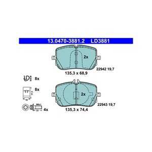 Bromsbeläggsats, Framaxel, mercedes-benz, 000 420 71 00, A 000 420 71 00