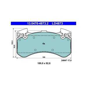 Bromsbeläggsats, Framaxel, audi a6 c7, a6 c7 avant, a7 sportback, a8 d4, 4G0 698 151 AB, 4G0 698 151 F, 4H0 698 151 F, 4H6 698 